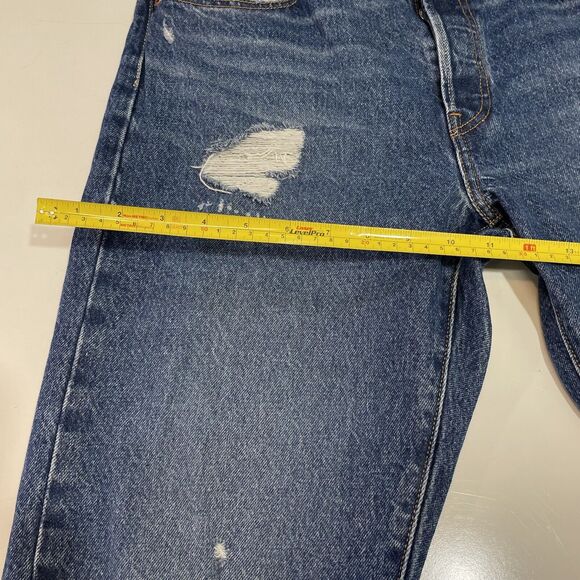 Levi’s Strauss Men’s 501 Jeans Button Fly Straight Leg Blue Distressed 31x30 - Picture 3 of 11